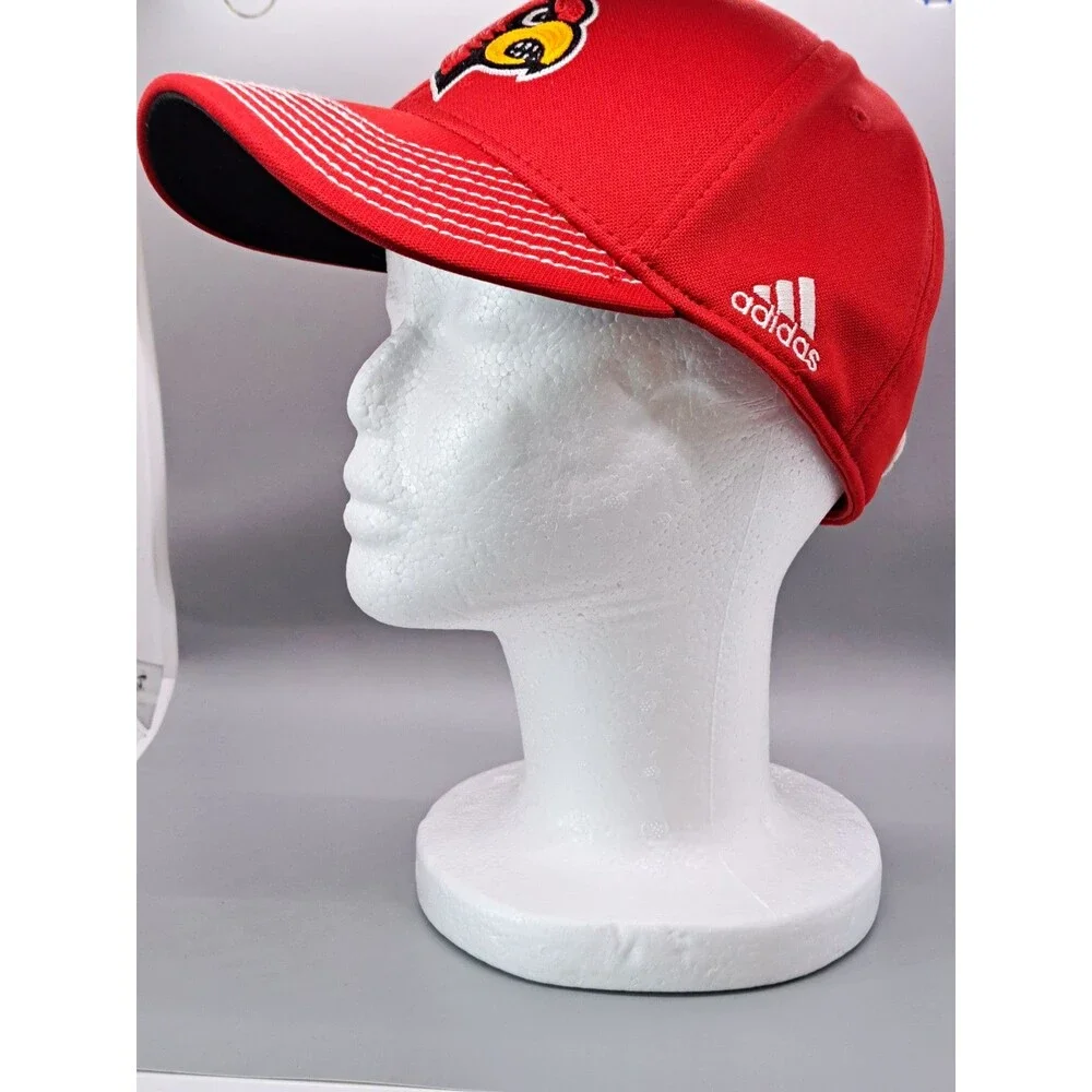 adidas Louisville Cardinals NCAA Fitted Cap Hat Red Black White L/XL